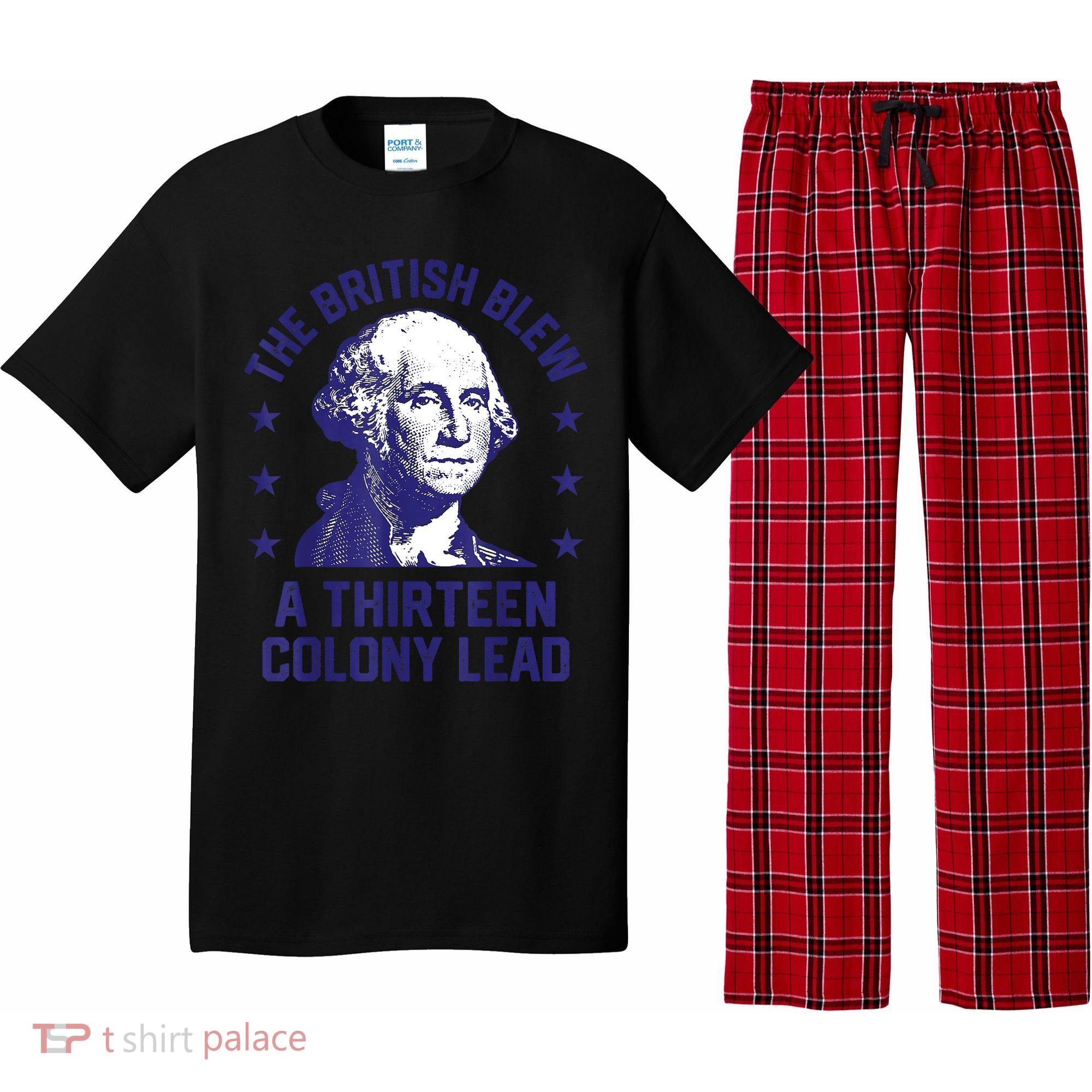 The British Blew A 13 Colony Lead Retro Us George Washington Pajama Set