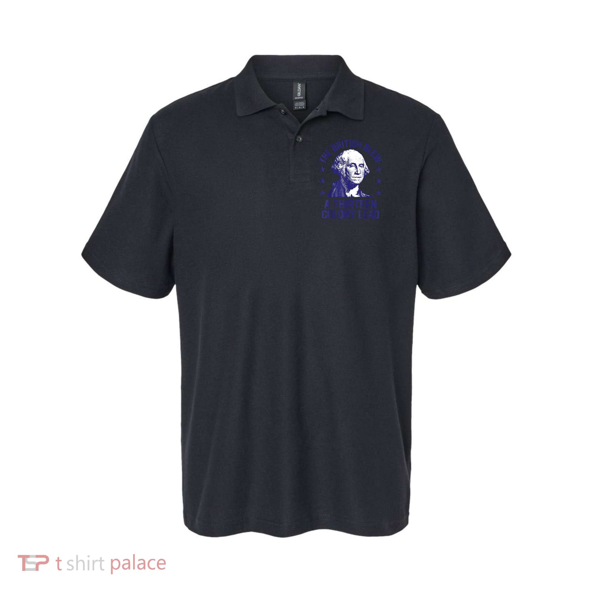 The British Blew A 13 Colony Lead Retro Us George Washington Polo