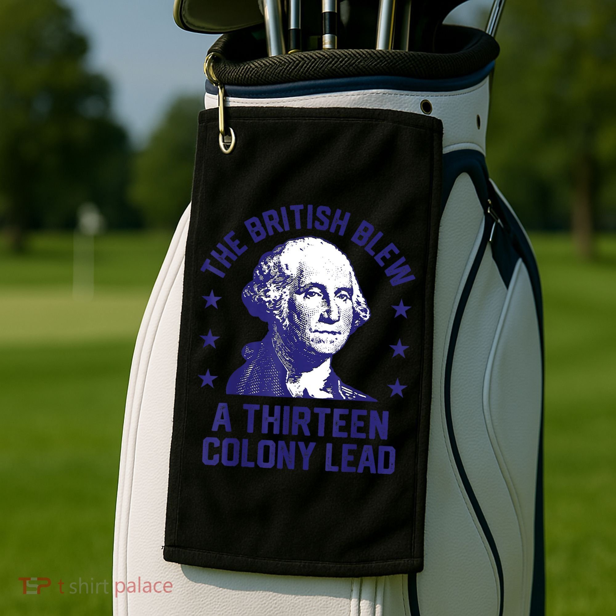 The British Blew A 13 Colony Lead Retro Us George Washington Golf Towel