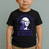 The British Blew A 13 Colony Lead Retro Us George Washington Toddler T-Shirt thumb 2