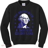 The British Blew A 13 Colony Lead Retro Us George Washington Kids Sweatshirt thumb 0