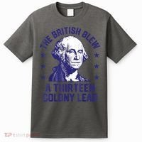 The British Blew A 13 Colony Lead Retro Us George Washington T-Shirt thumb 0