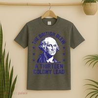 The British Blew A 13 Colony Lead Retro Us George Washington T-Shirt thumb 2
