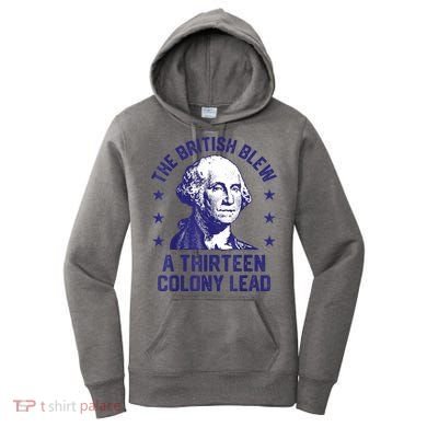 The British Blew A 13 Colony Lead Retro Us George Washington Women's Hoodie