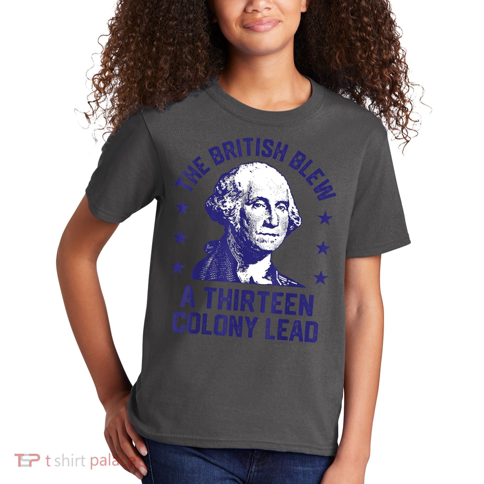 The British Blew A 13 Colony Lead Retro Us George Washington Kids T-Shirt