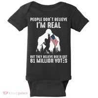 They Believe Bïden Got 81 Million Votes Bigfoot Baby Bodysuit thumb 0
