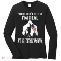 They Believe Bïden Got 81 Million Votes Bigfoot Women's Long Sleeve Shirt thumb 0