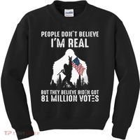 They Believe Bïden Got 81 Million Votes Bigfoot Kids Sweatshirt thumb 0
