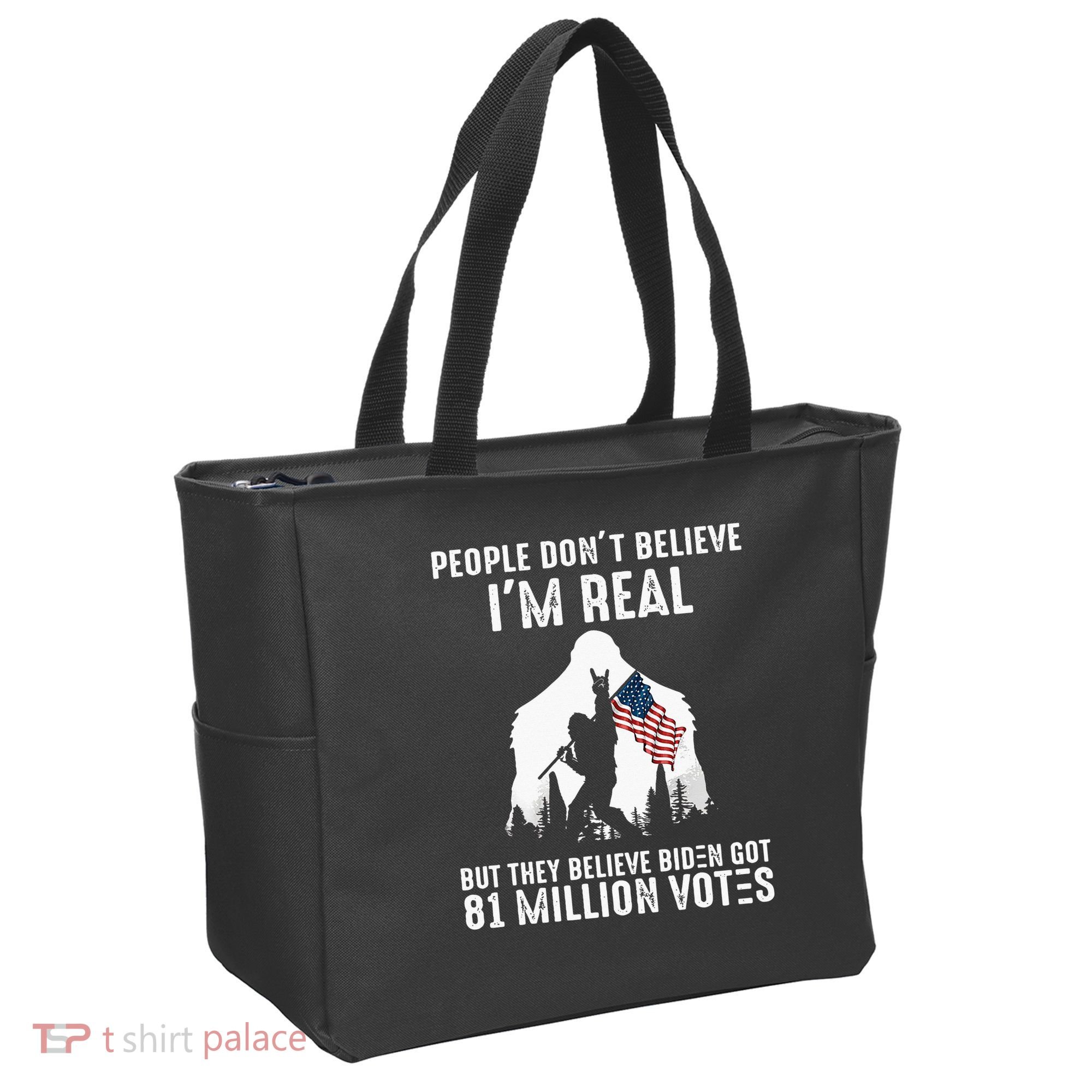They Believe Bïden Got 81 Million Votes Bigfoot Tote Bag