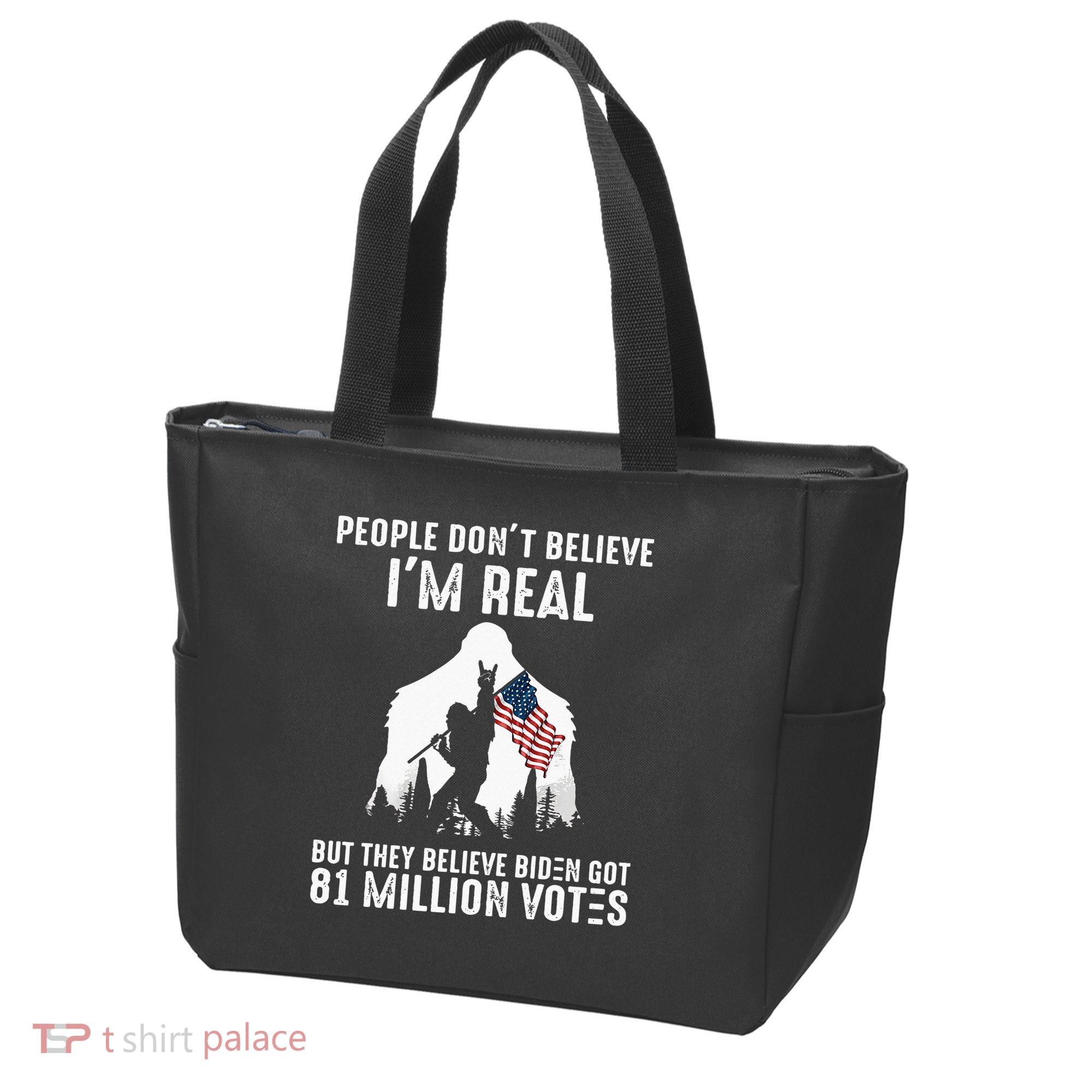 They Believe Bïden Got 81 Million Votes Bigfoot Tote Bag