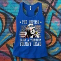 The British Blew A 13 Colony Lead 4th Of July Us Flag Women's Tank Top thumb 3