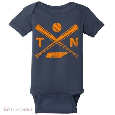 Tennessee Baseball Bats & Ball Classic Baseball Player Baby Bodysuit