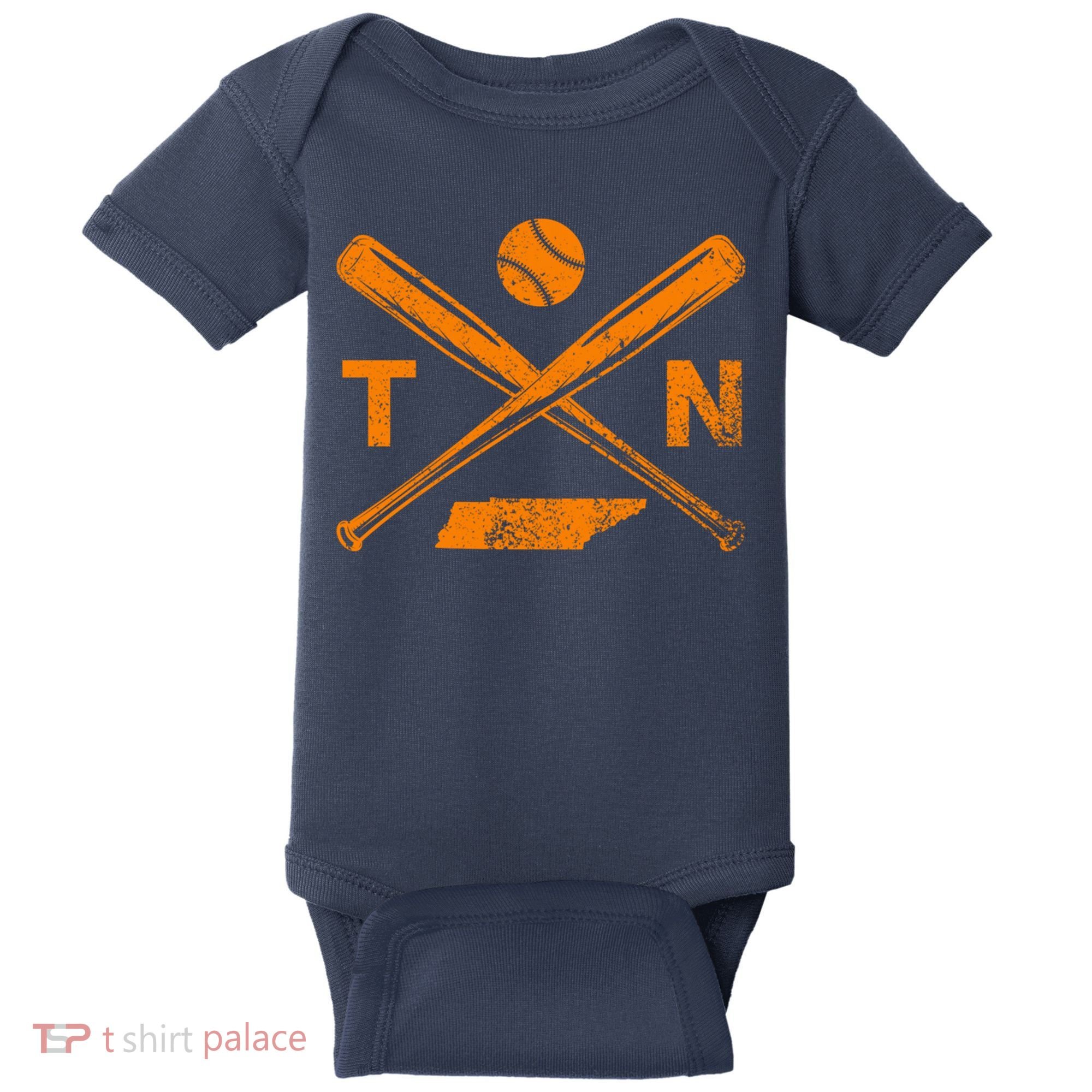 Tennessee Baseball Bats & Ball Classic Baseball Player Baby Bodysuit