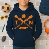 Tennessee Baseball Bats & Ball Classic Baseball Player Kids Hoodie thumb 2