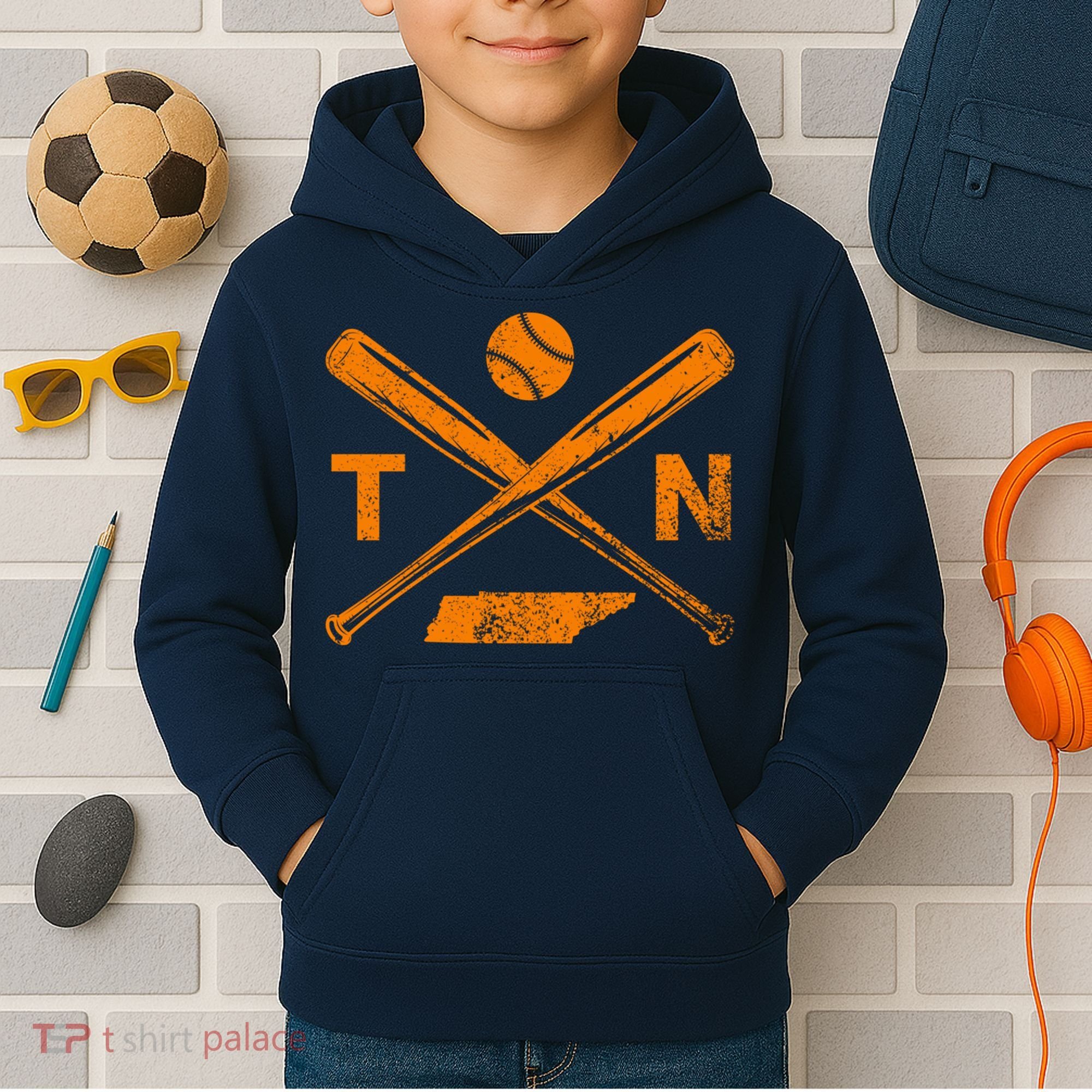 Tennessee Baseball Bats & Ball Classic Baseball Player Kids Hoodie