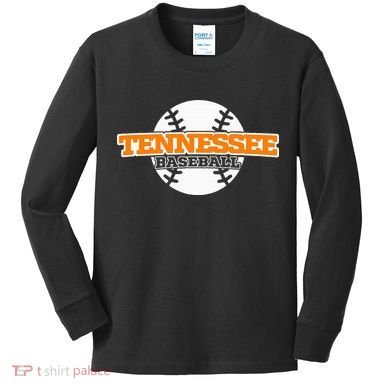Tennessee Baseball Block Kids Long Sleeve Shirt
