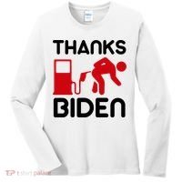 Thanks Biden Bend Over Gas Pump Prices Funny Women's Long Sleeve Shirt thumb 0