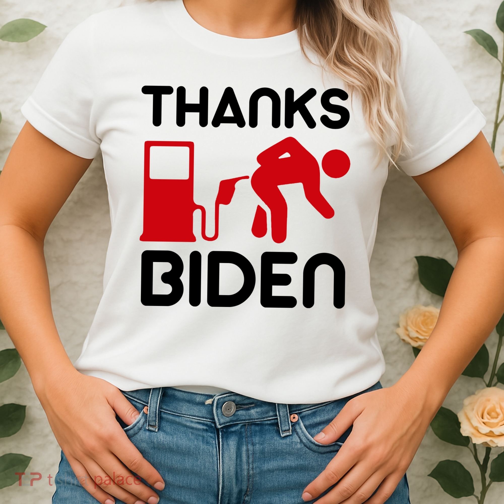 Thanks Biden Bend Over Gas Pump Prices Funny Women's T-Shirt
