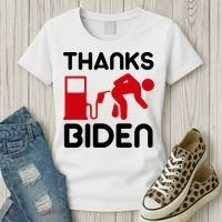 Thanks Biden Bend Over Gas Pump Prices Funny Women's T-Shirt thumb 3