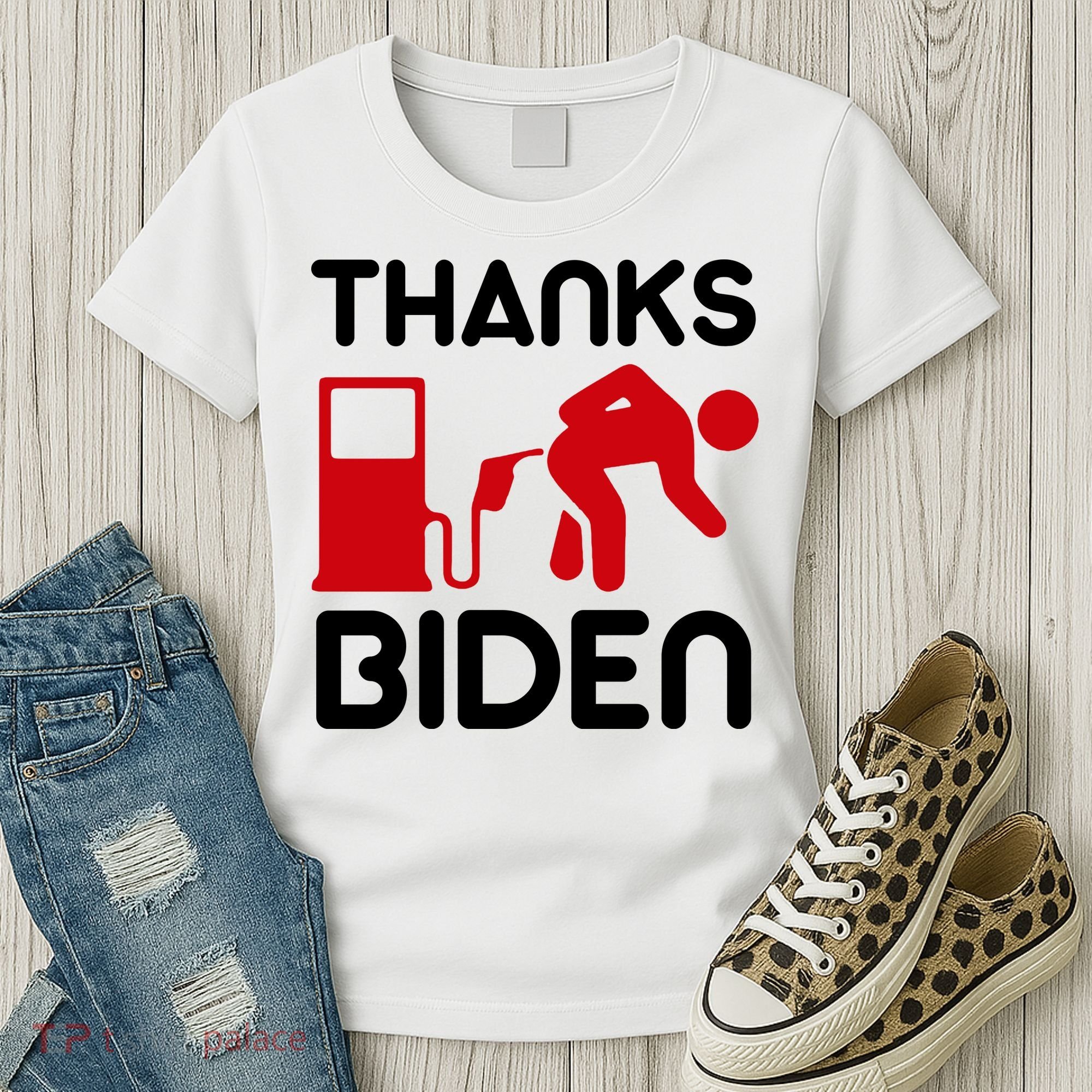 Thanks Biden Bend Over Gas Pump Prices Funny Women's T-Shirt