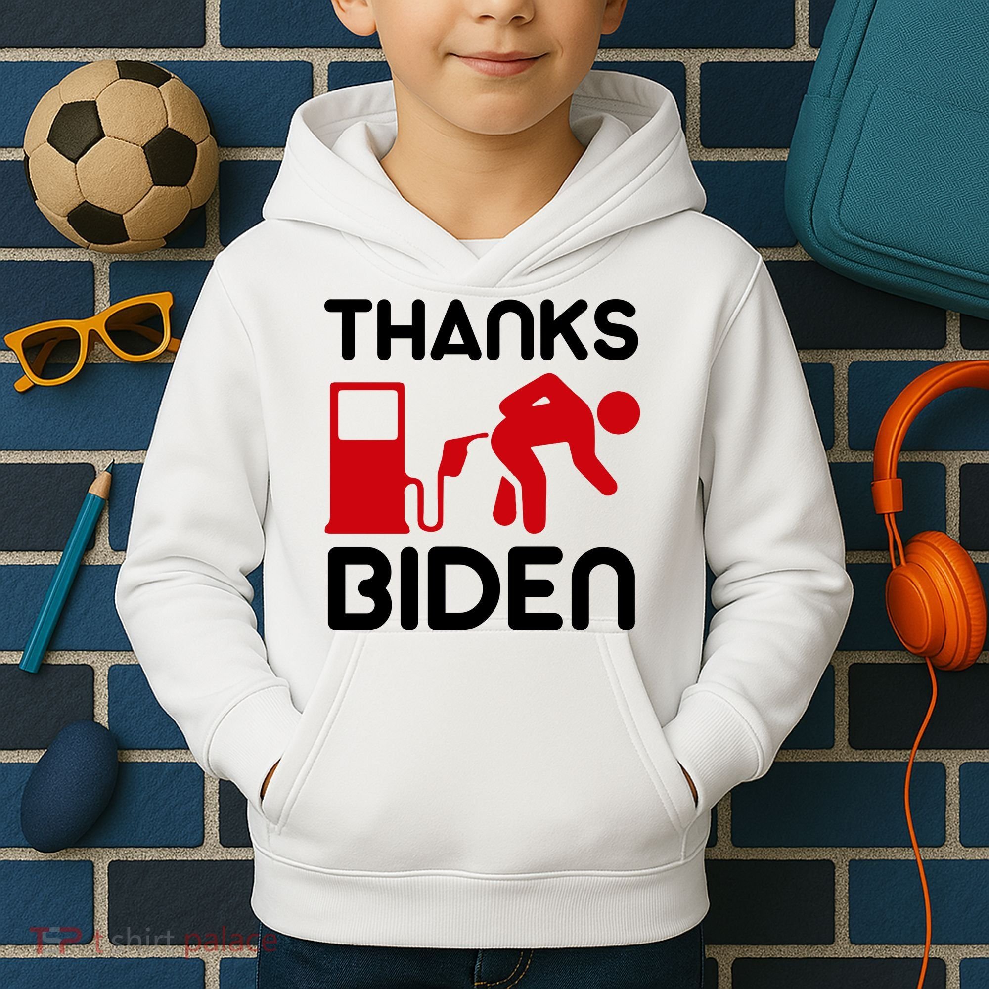 Thanks Biden Bend Over Gas Pump Prices Funny Kids Hoodie