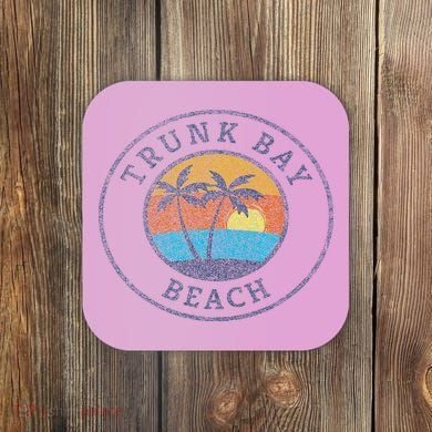 Trunk Bay Beach St John Usvi Vintage Distressed Coaster
