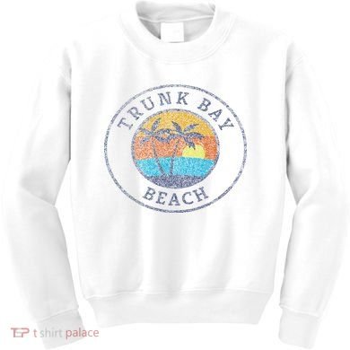 Trunk Bay Beach St John Usvi Vintage Distressed Kids Sweatshirt