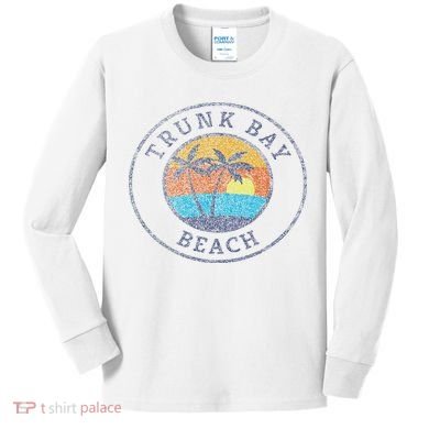 Trunk Bay Beach St John Usvi Vintage Distressed Kids Long Sleeve Shirt