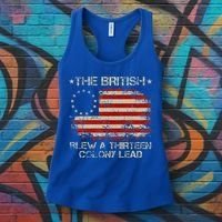 The British Blew A 13 Colony Lead 4th Of July Us Flag Women's Tank Top thumb 3