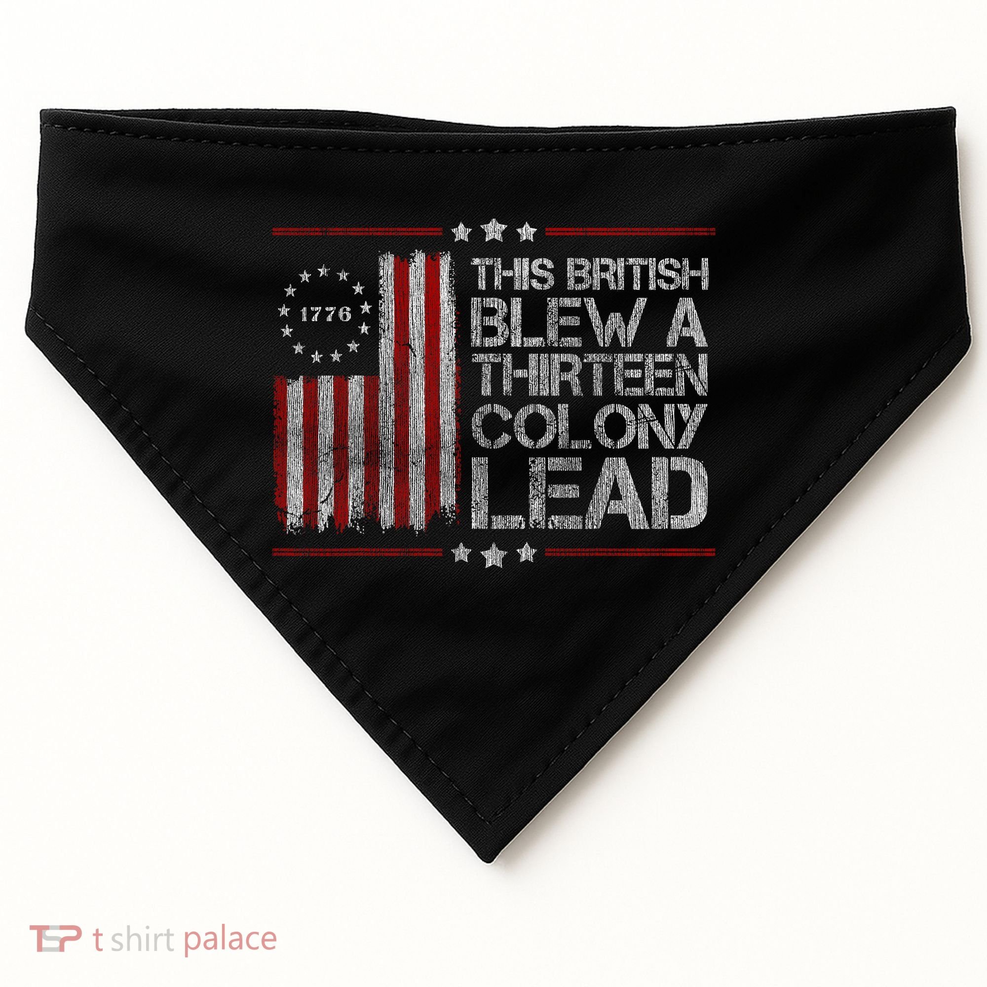 The British Blew A 13 Colony Lead Funny USA-Made Doggie Bandana