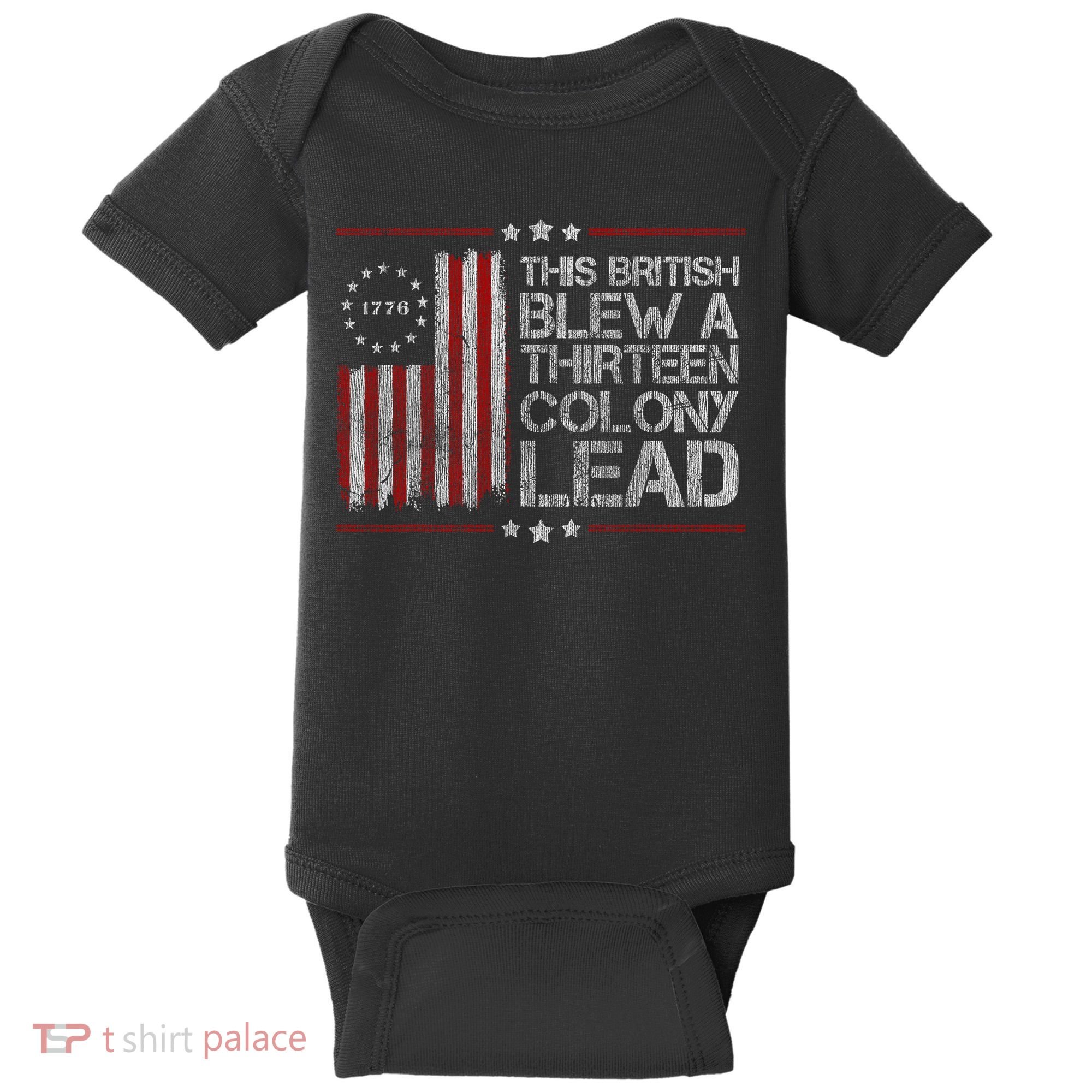 The British Blew A 13 Colony Lead Funny Baby Bodysuit