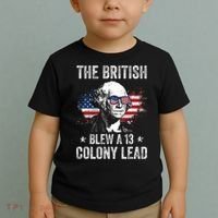 The British Blew A 13 Colony Lead Funny George Washington Toddler T-Shirt thumb 2