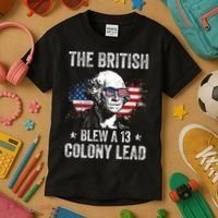 The British Blew A 13 Colony Lead Funny George Washington Kids T-Shirt thumb 3