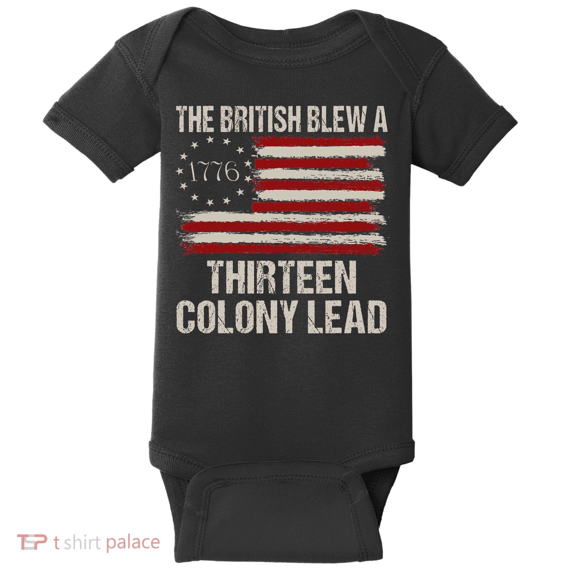 The British Blew A 13 Colony Lead Baby Bodysuit