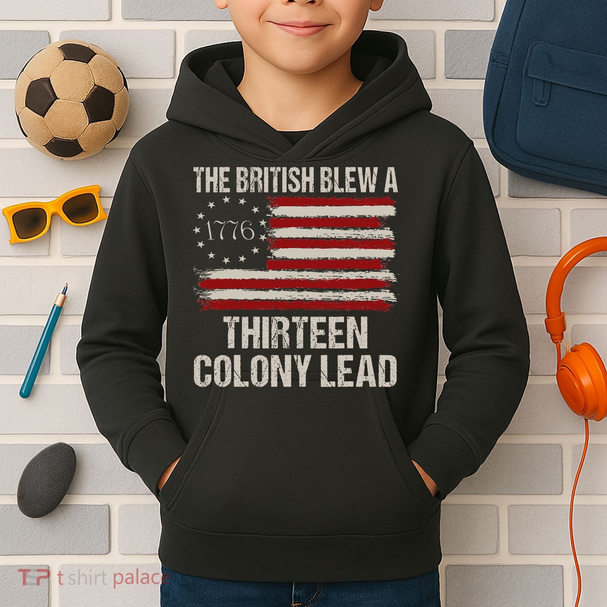The British Blew A 13 Colony Lead Kids Hoodie