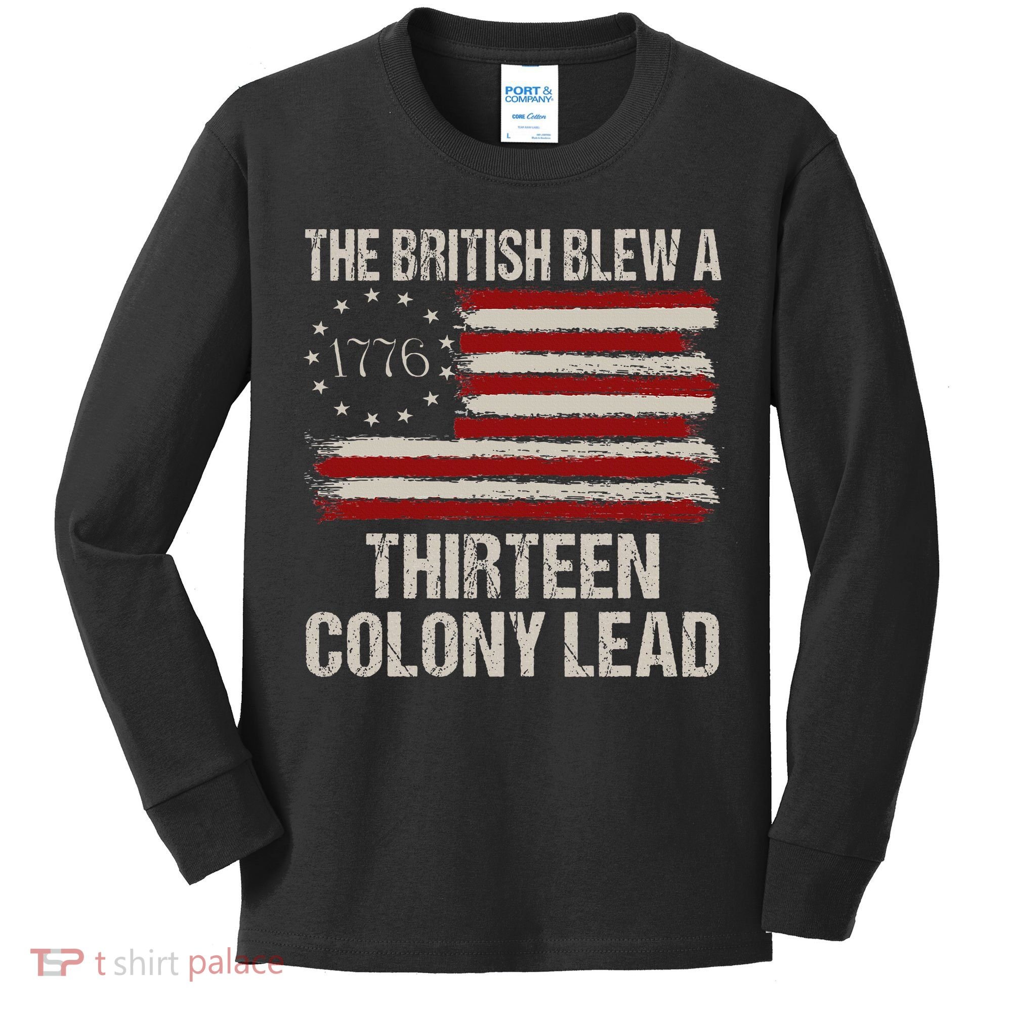 The British Blew A 13 Colony Lead Kids Long Sleeve Shirt