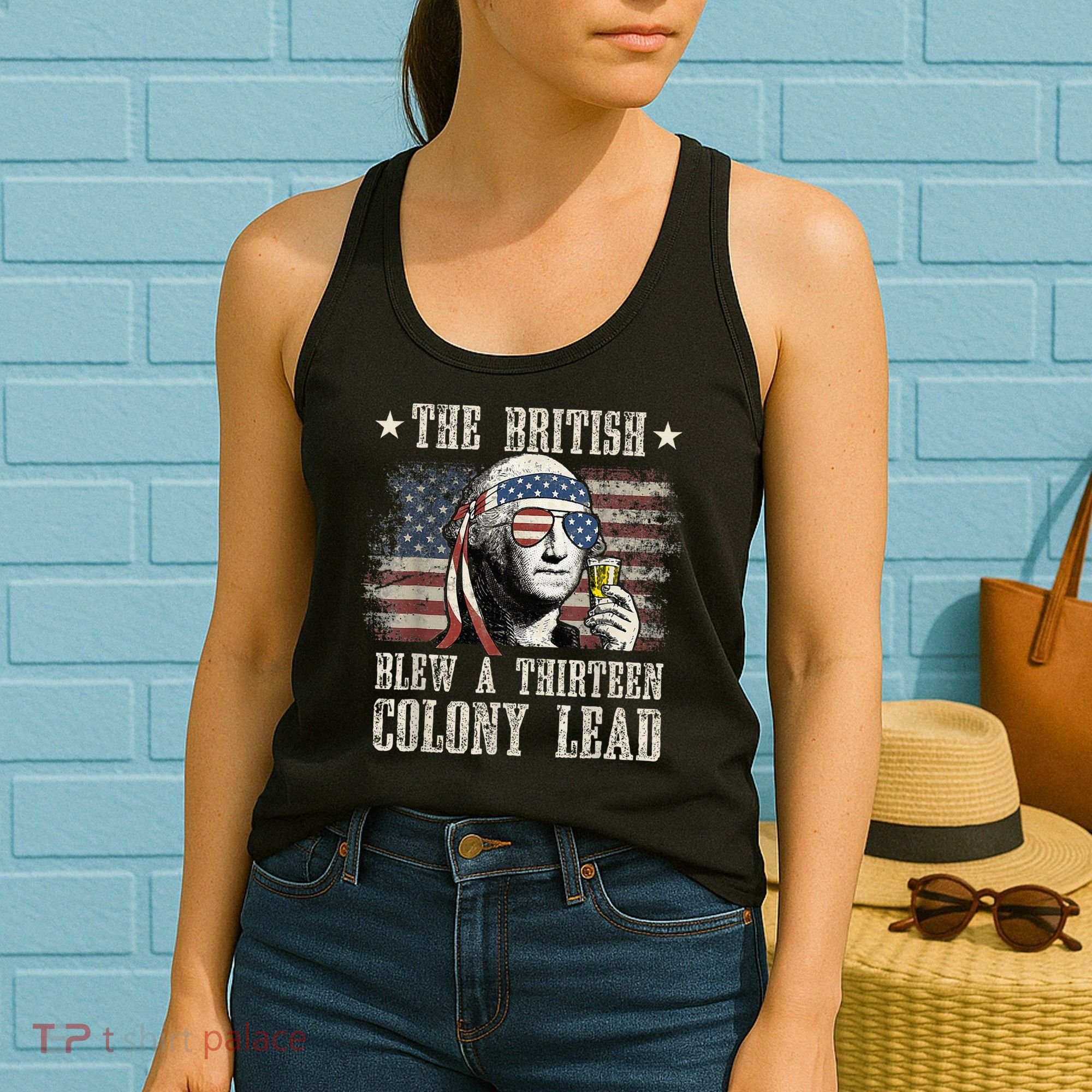 The British Blew A 13 Colony Lead Funny 4th Of July Women's Tank Top