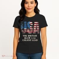 The British Blew A 13 Colony Lead Funny 4th Of July Women's T-Shirt thumb 4