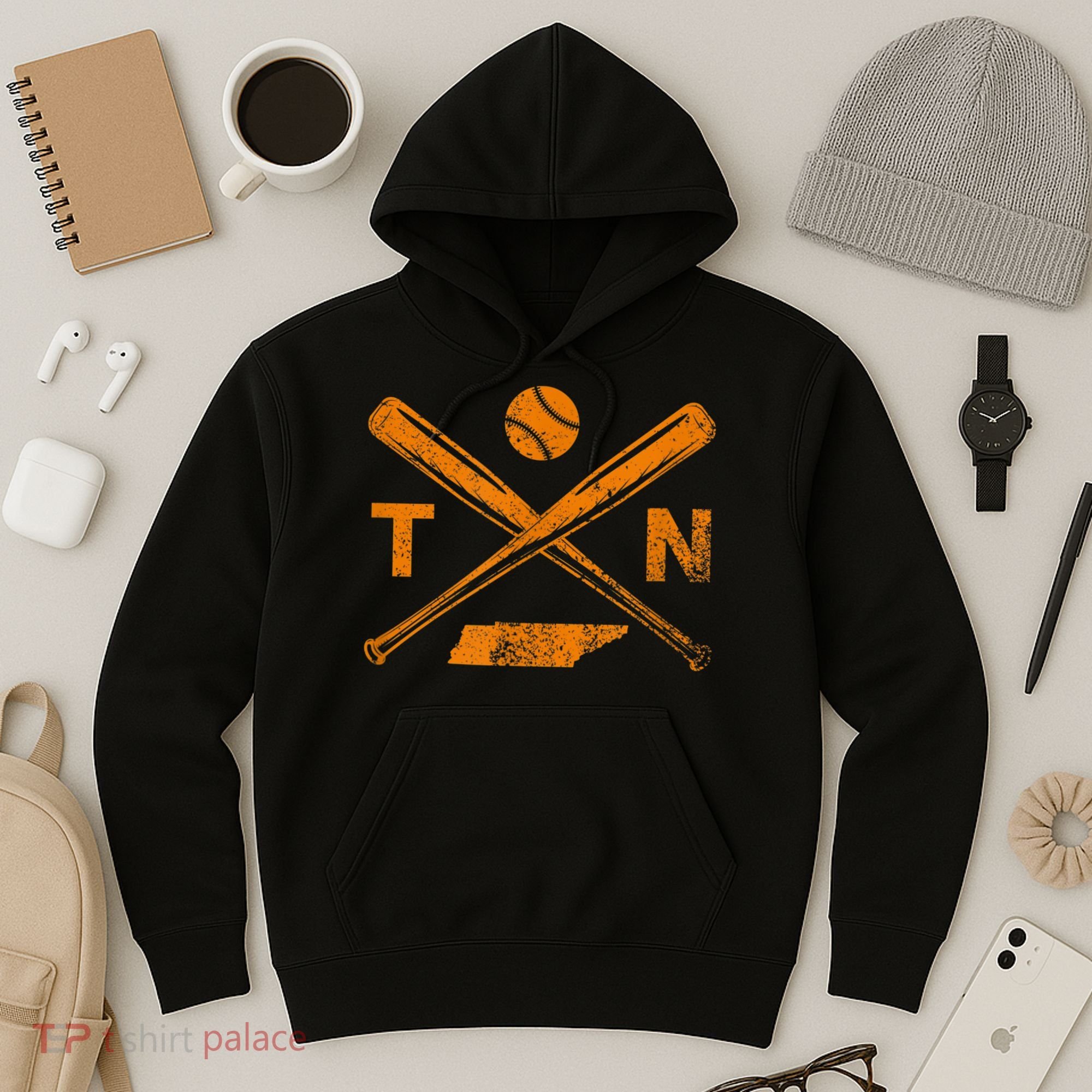Tennessee Baseball Bats & Ball Classic Baseball Player Hoodie