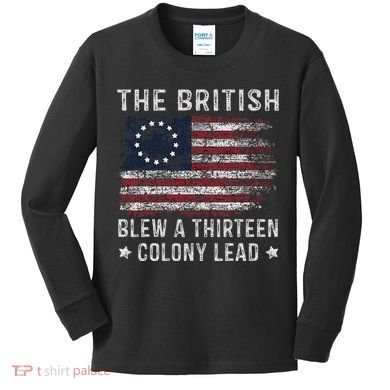 The British Blew A 13 Colony Lead Kids Long Sleeve Shirt
