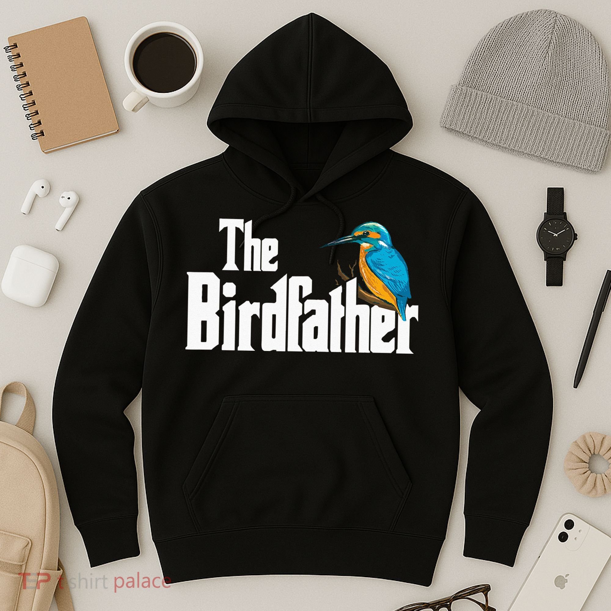 The Birdfather Bird Watching Funny Meme Birder Daddy Hoodie
