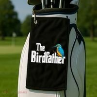 The Birdfather Bird Watching Funny Meme Birder Daddy Golf Towel thumb 2