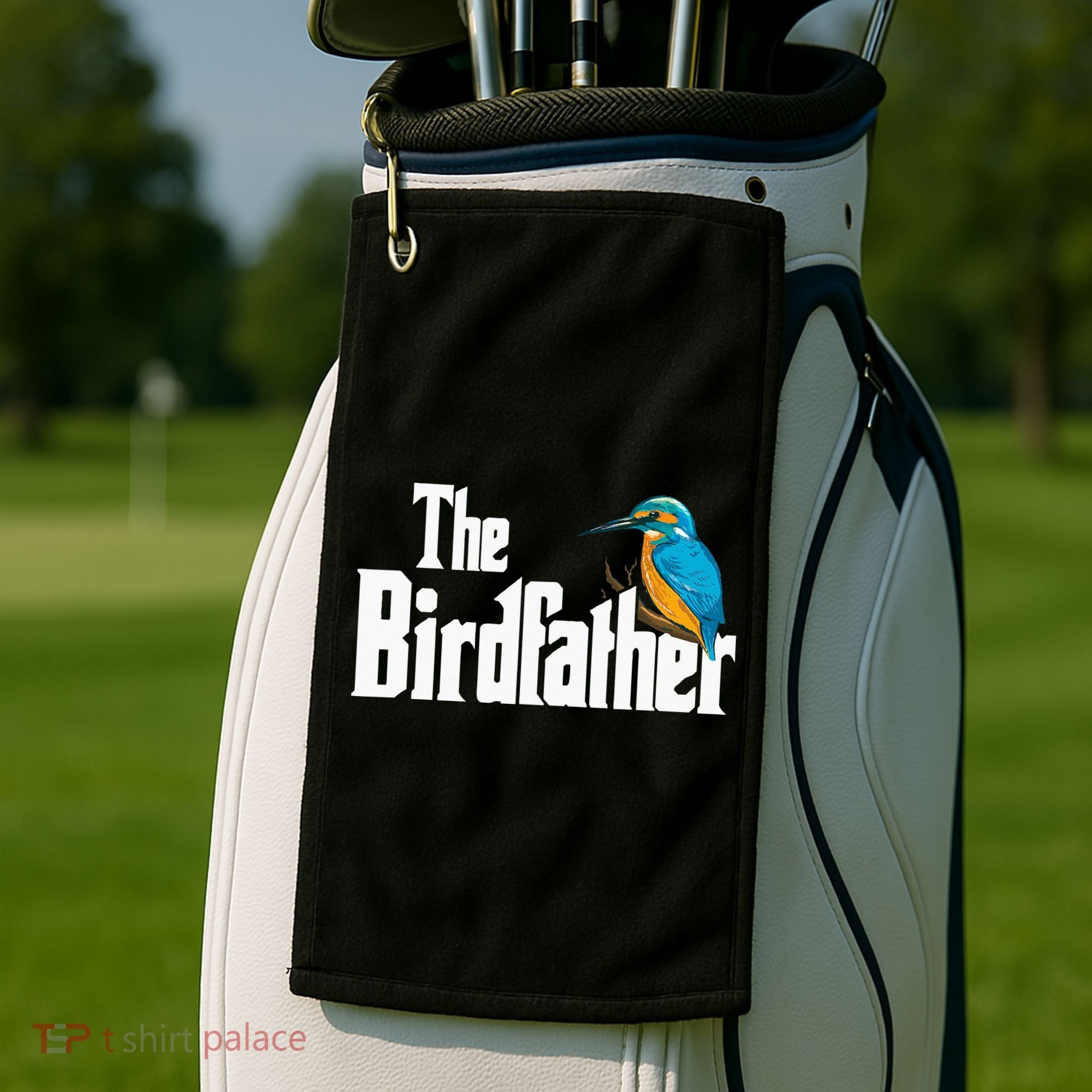 The Birdfather Bird Watching Funny Meme Birder Daddy Golf Towel