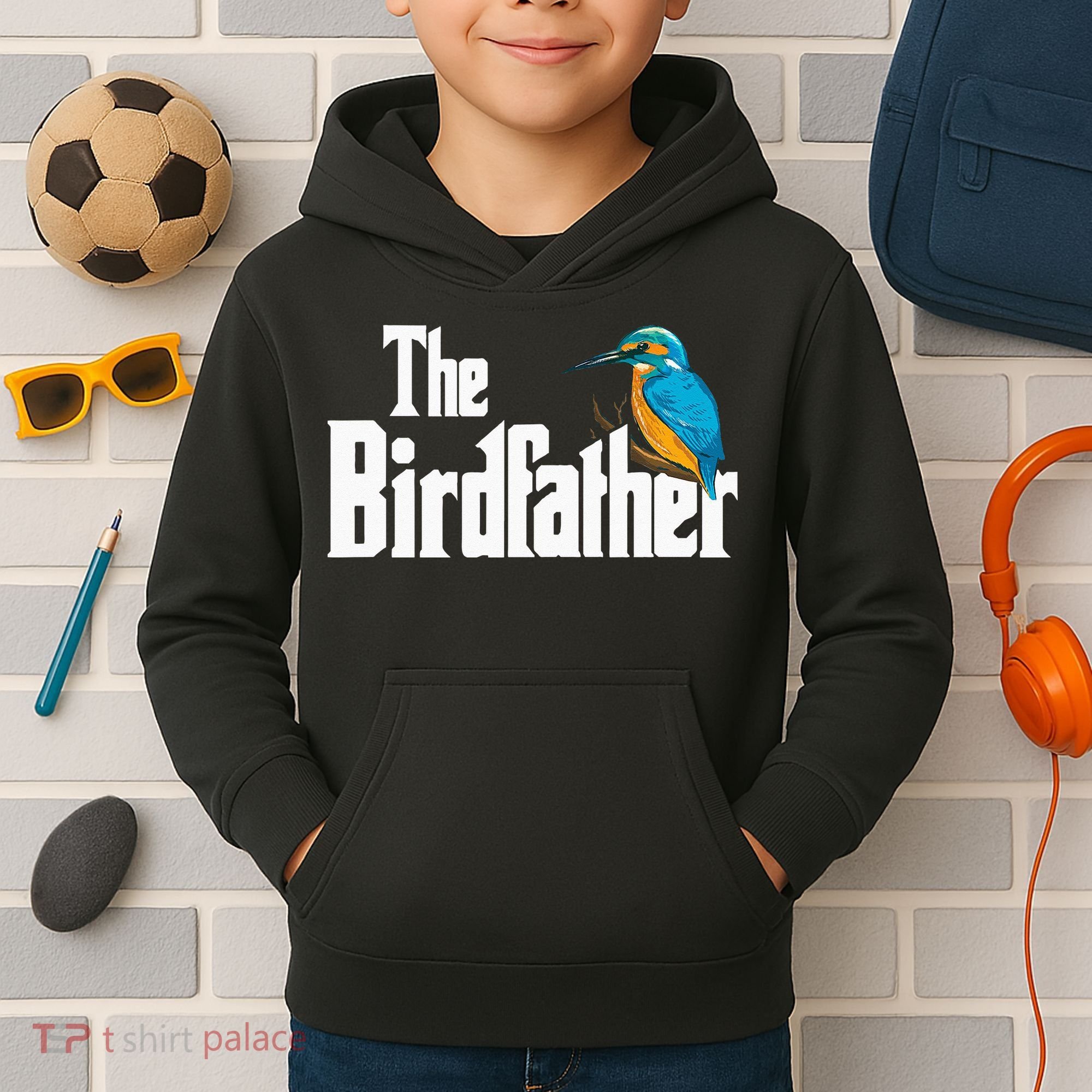 The Birdfather Bird Watching Funny Meme Birder Daddy Kids Hoodie
