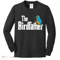 The Birdfather Bird Watching Funny Meme Birder Daddy Kids Long Sleeve Shirt thumb 0