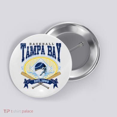 Tampa Bay Baseball Vintage Baseball Lover Button