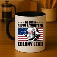 The British Blew A Thirteen Colony Lead George Washington Coffee Mug thumb 4