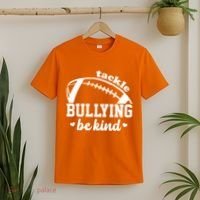 Tackle Bullying Be Kind Football Awareness T-Shirt thumb 2
