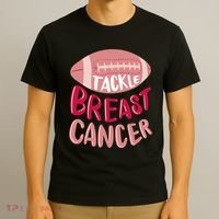 Tackle Breast Cancer Football T-Shirt thumb 3