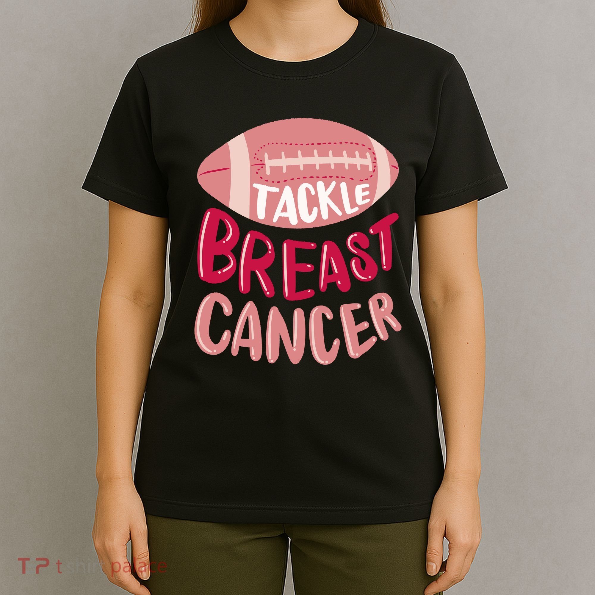 Tackle Breast Cancer Football T-Shirt